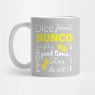 Bunco Word Cloud Dice Game Night Mug